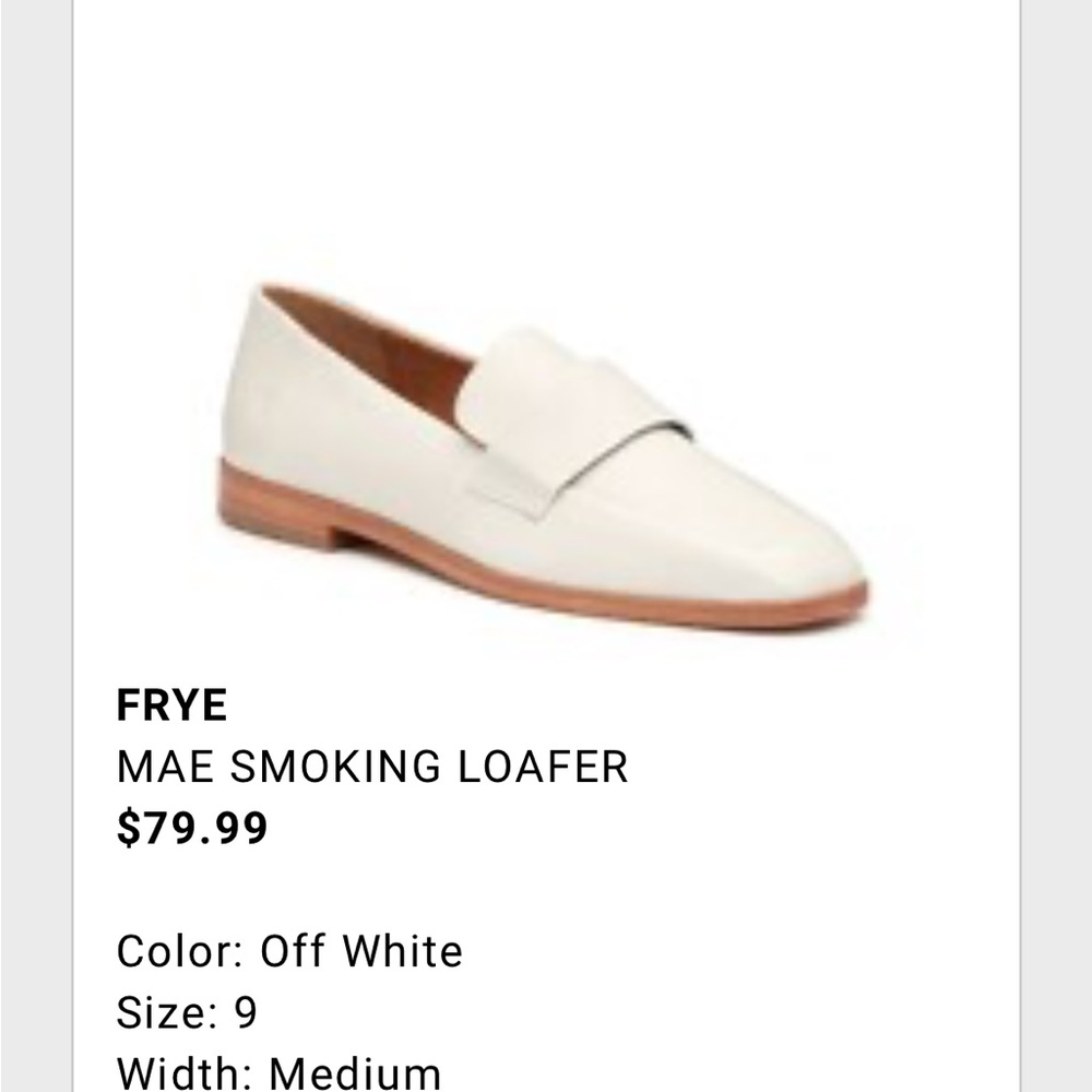 Frye Off White Leather Loafers